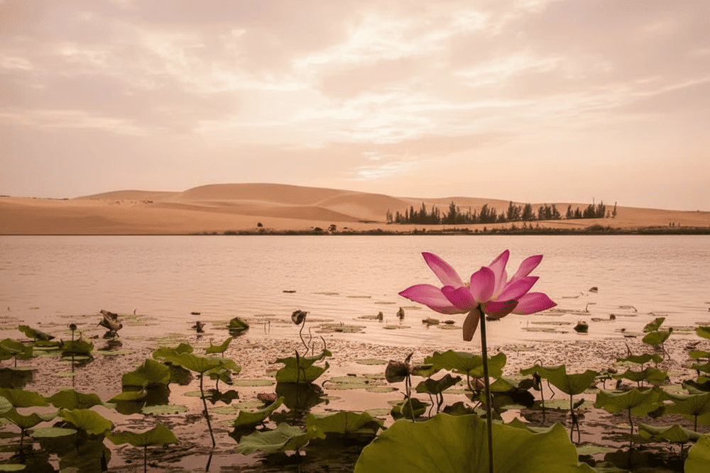 B&agrave;u Sen Đồi C&aacute;t Trắng m&ugrave;a sen nở đẹp nao l&ograve;ng